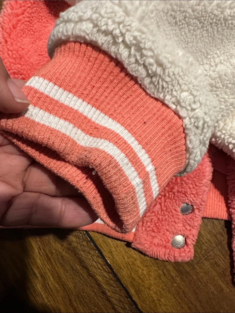 Converse Coral and Cream Sherpa Bomber Jacket